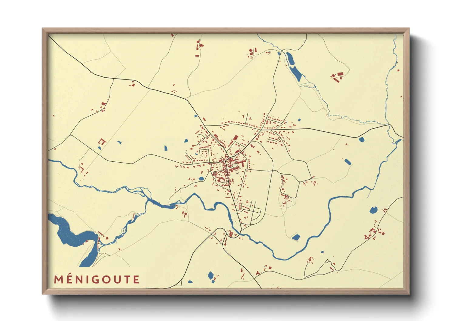 Une affiche de carte sur Ménigoute