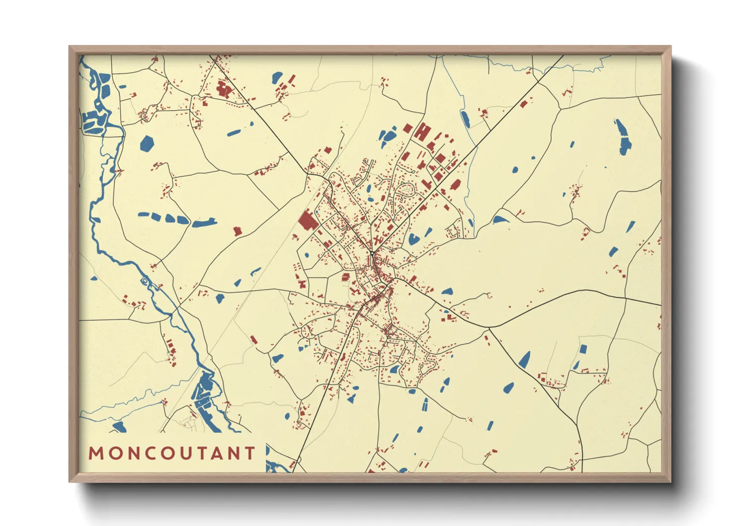Une affiche de carte sur Moncoutant