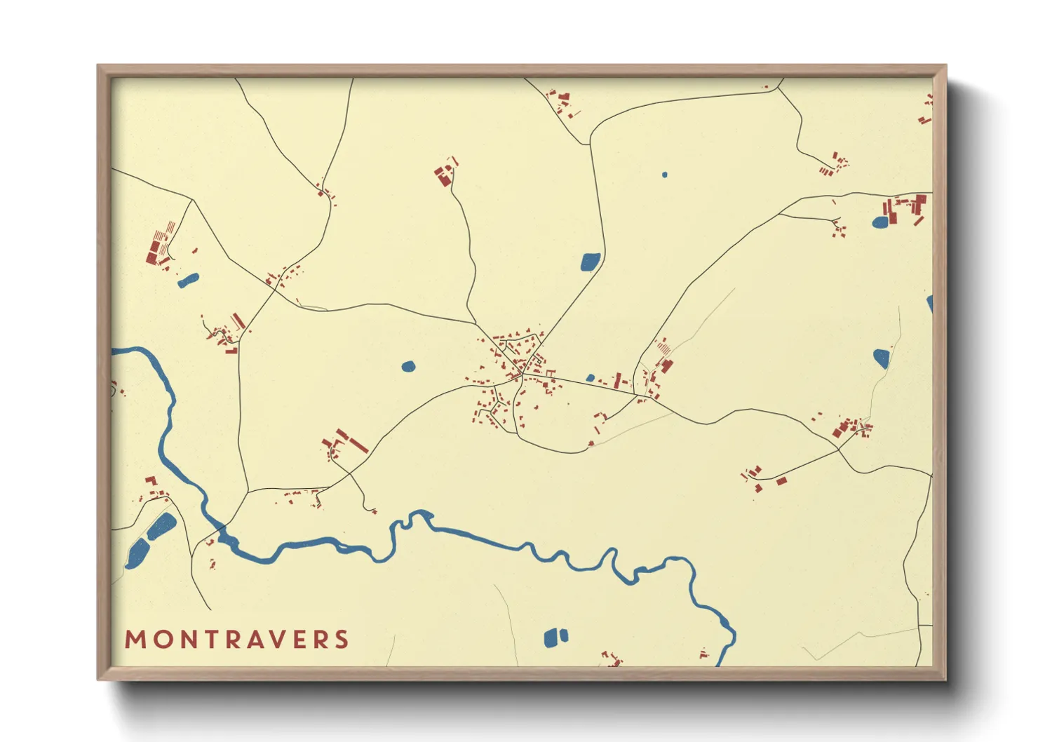Une affiche de carte sur Montravers