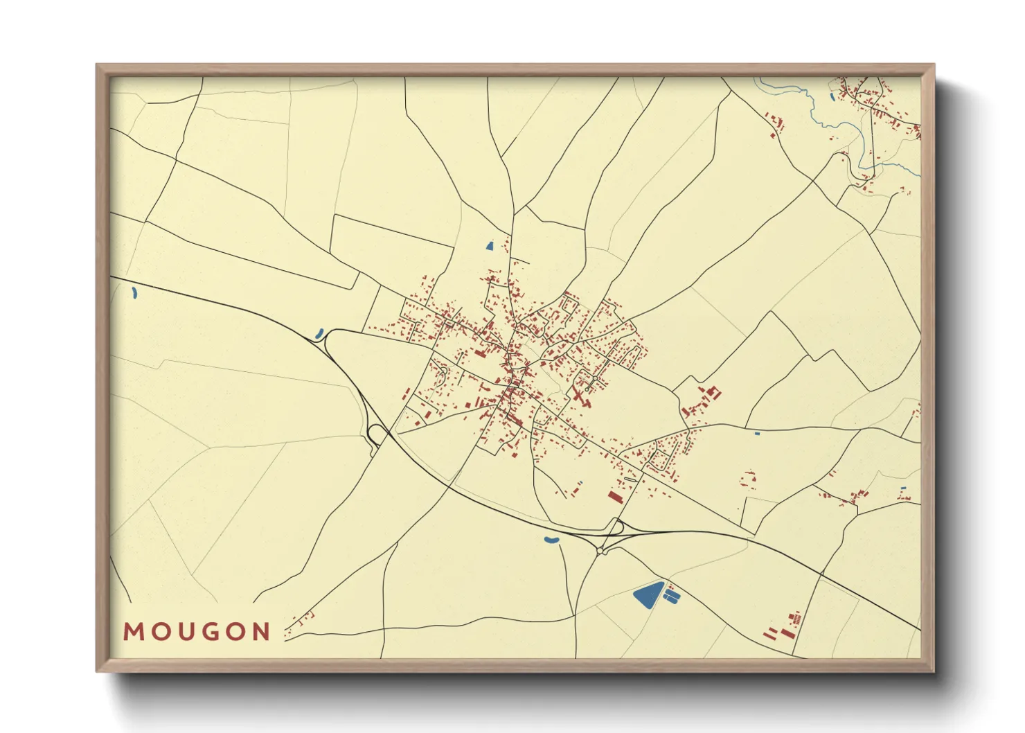 Une affiche de carte sur Mougon