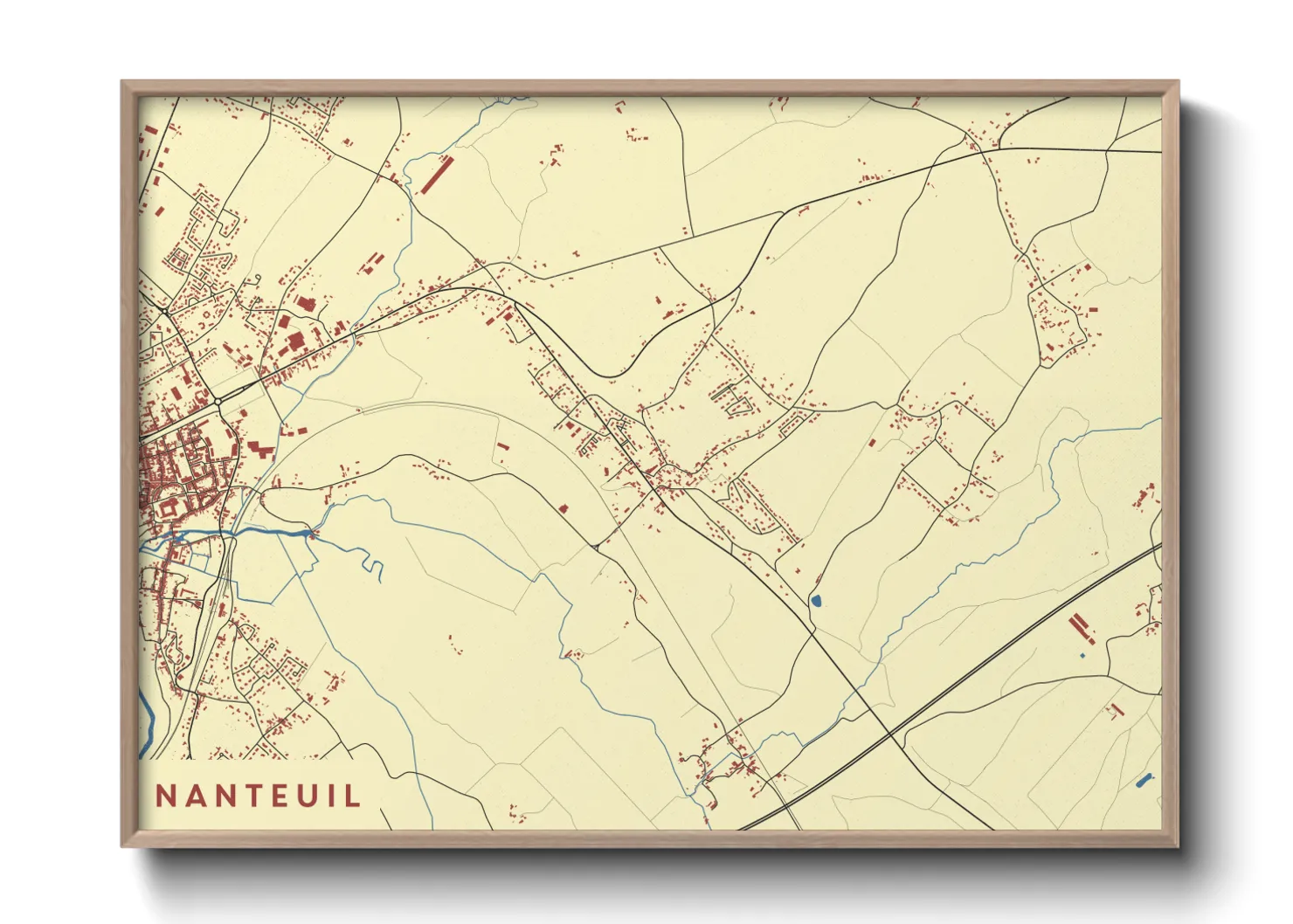 Une affiche de carte sur Nanteuil