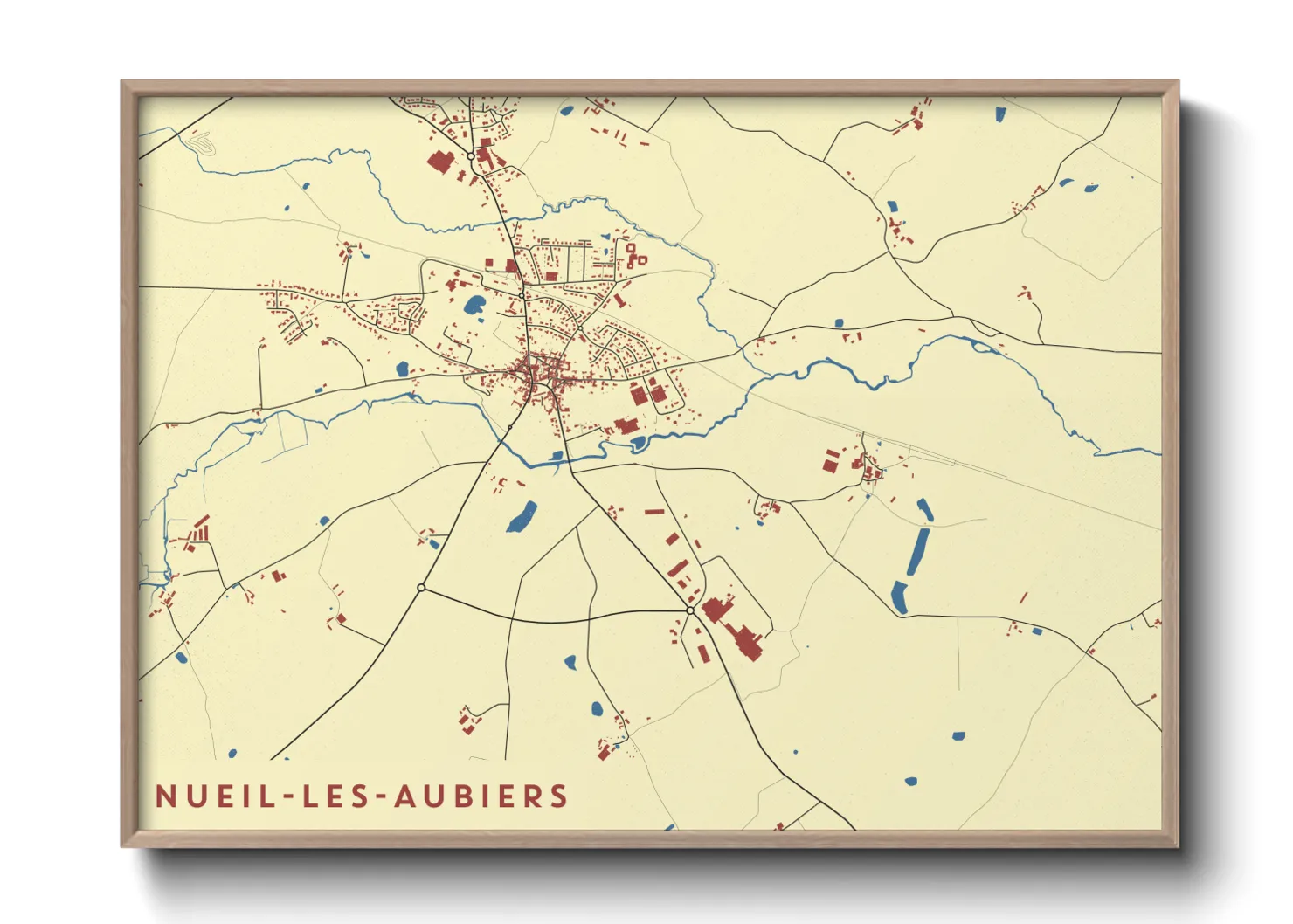 Une affiche de carte sur Nueil-les-Aubiers