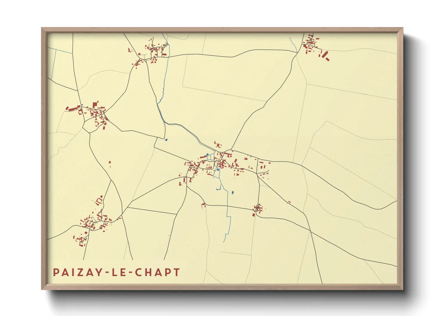 Une affiche de carte sur Paizay-le-Chapt