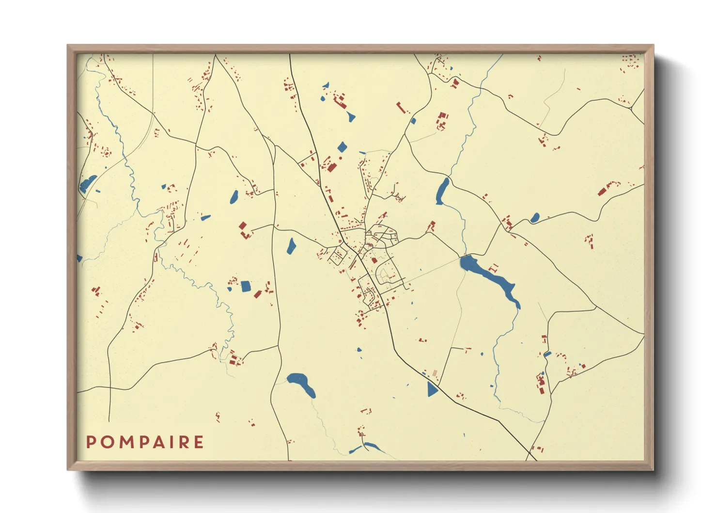 Une affiche de carte sur Pompaire