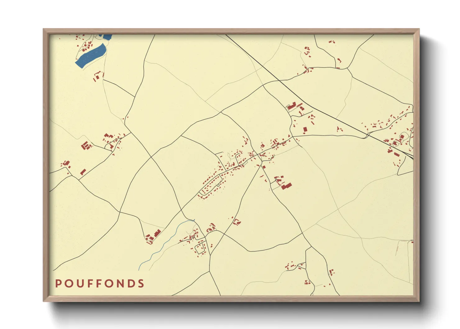 Une affiche de carte sur Pouffonds