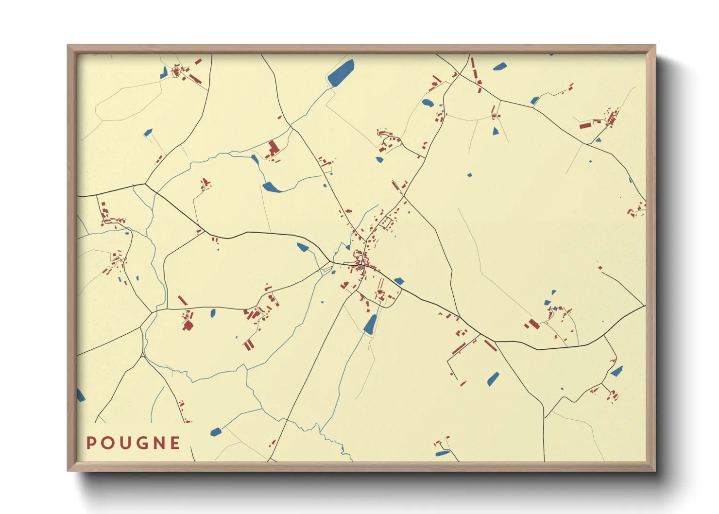 Une affiche de carte sur Pougne