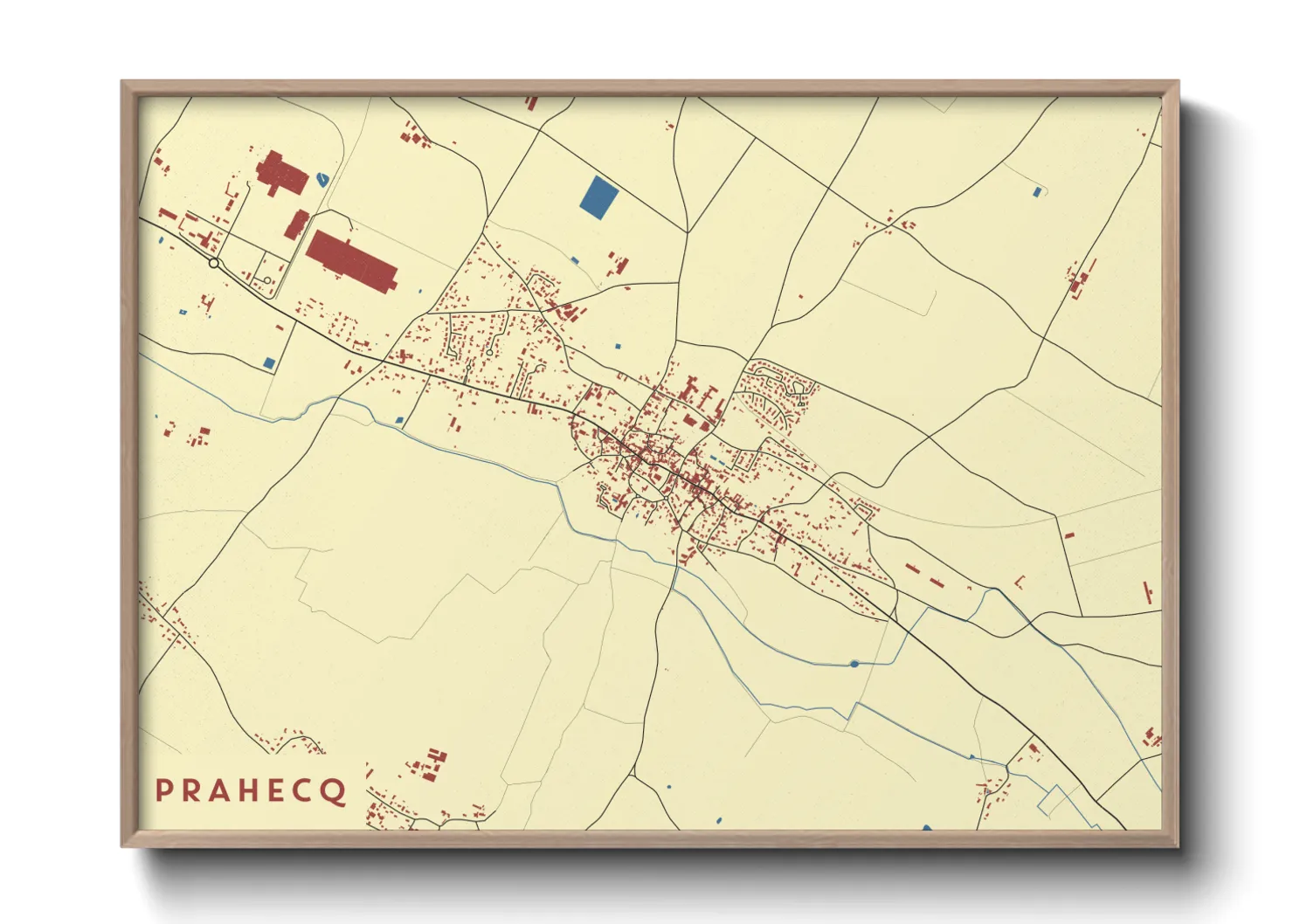 Une affiche de carte sur Prahecq