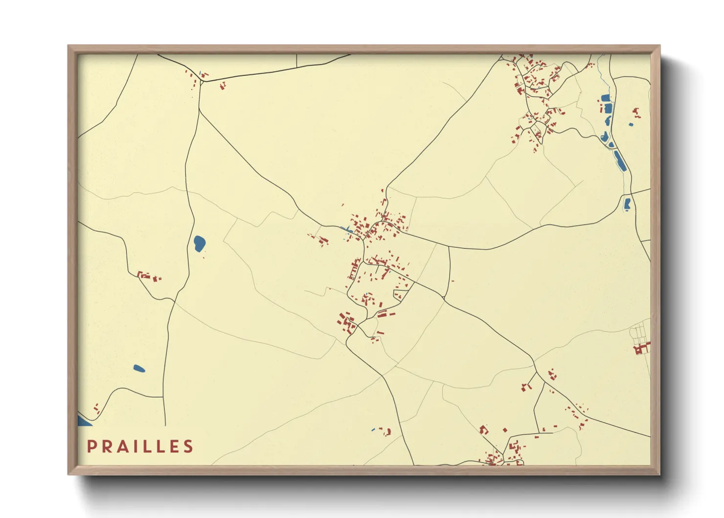 Une affiche de carte sur Prailles
