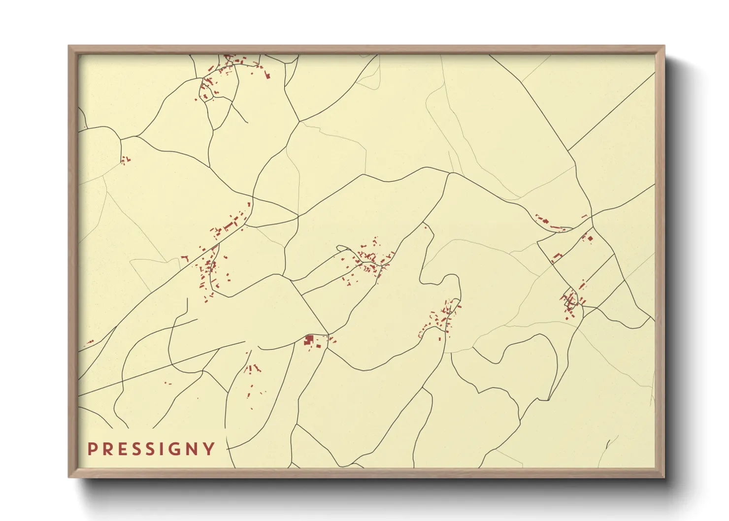 Une affiche de carte sur Pressigny