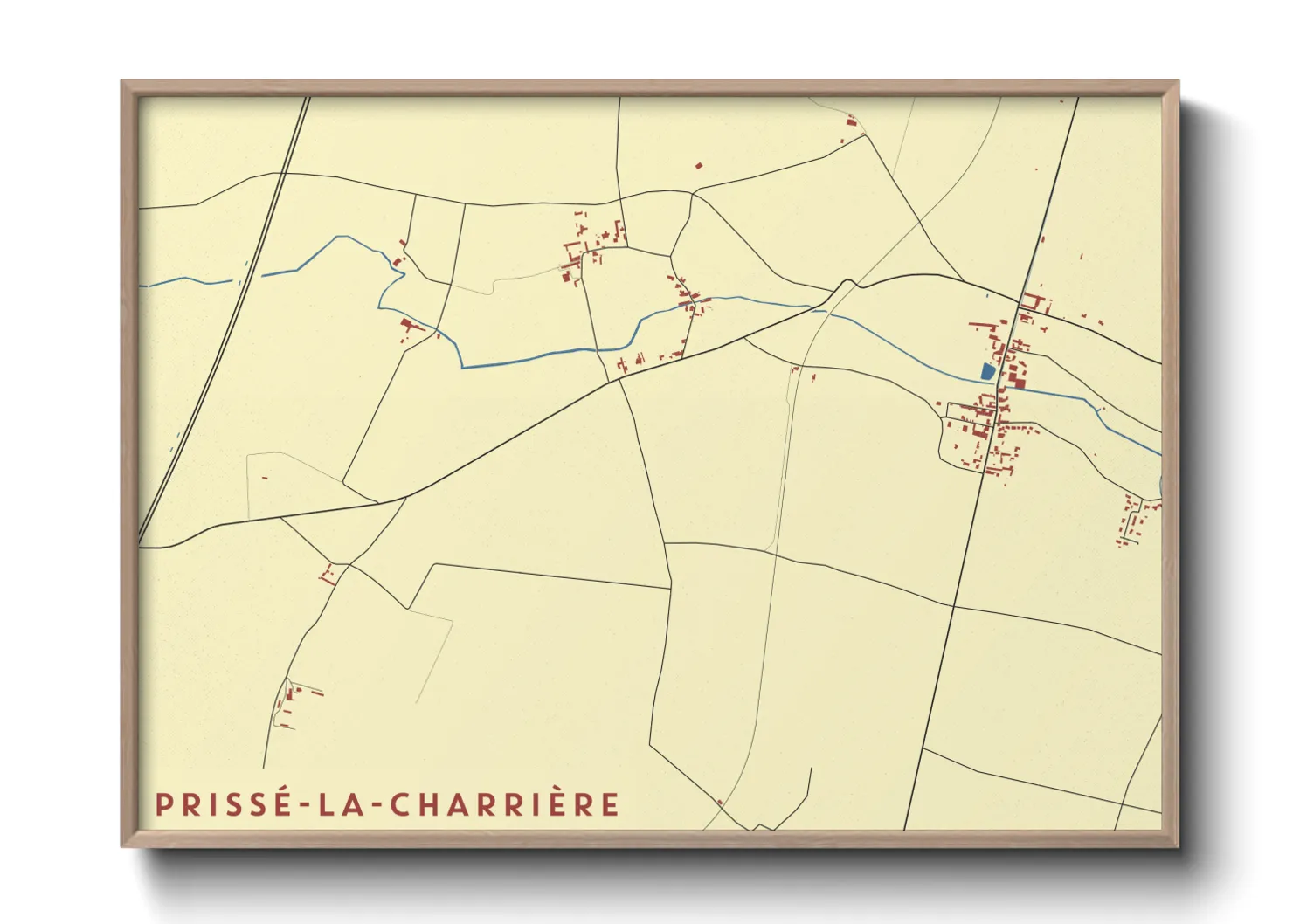 Une affiche de carte sur Prissé-la-Charrière
