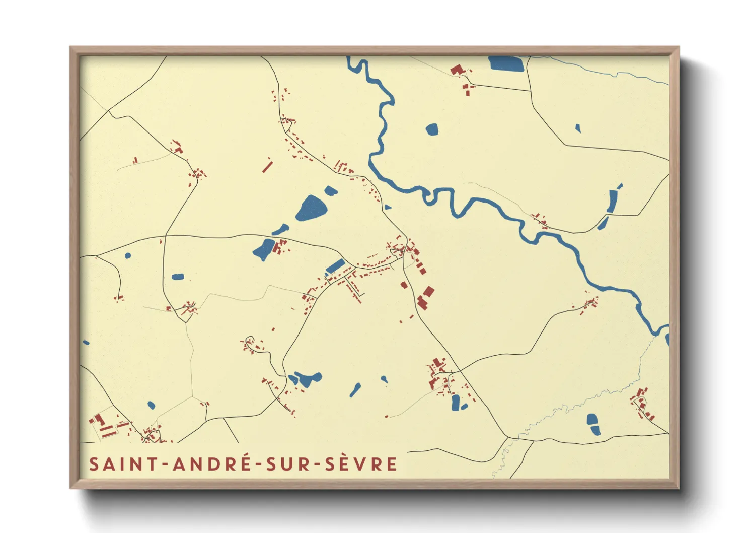 Une affiche de carte sur Saint-André-sur-Sèvre