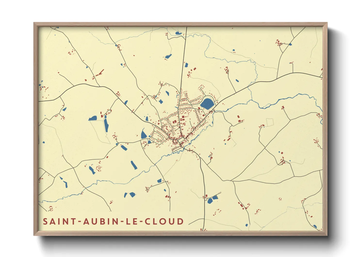Une affiche de carte sur Saint-Aubin-le-Cloud
