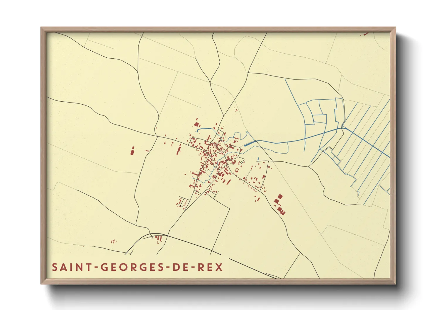 Une affiche de carte sur Saint-Georges-de-Rex