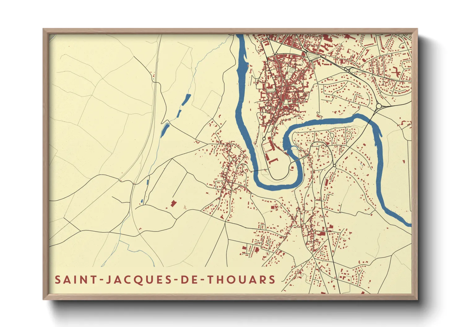 Une affiche de carte sur Saint-Jacques-de-Thouars