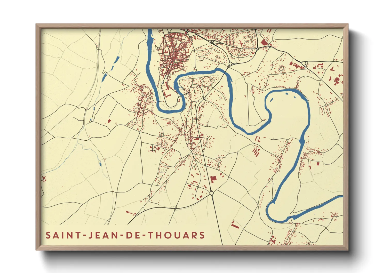 Une affiche de carte sur Saint-Jean-de-Thouars