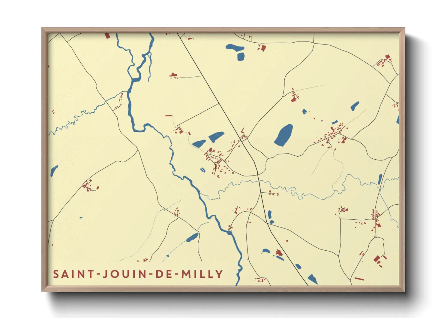 Une affiche de carte sur Saint-Jouin-de-Milly