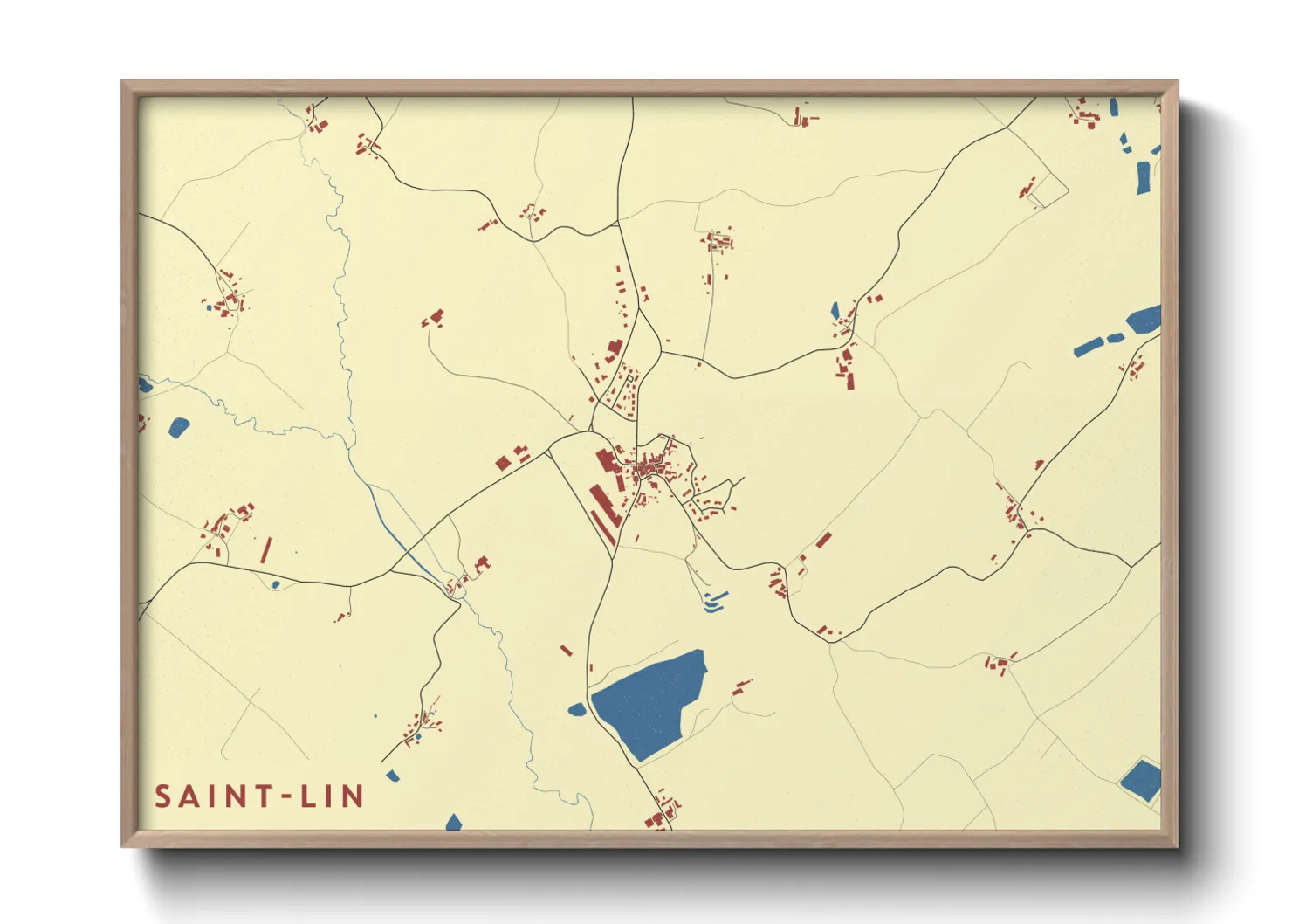 Une affiche de carte sur Saint-Lin