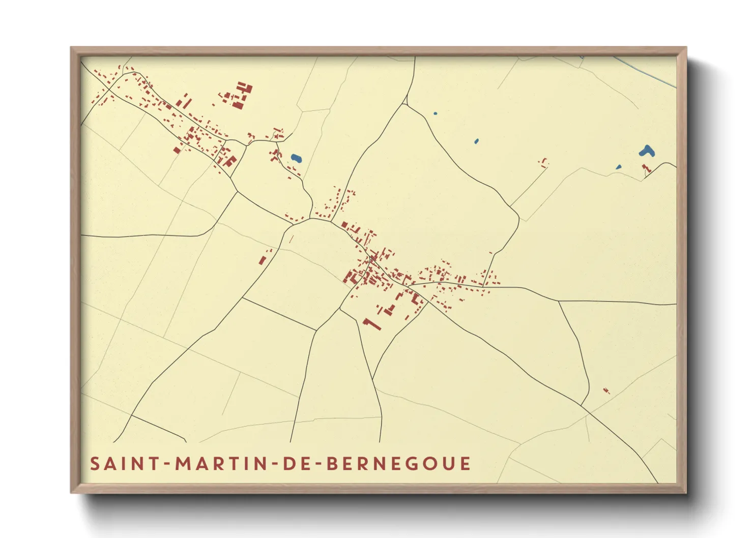 Une affiche de carte sur Saint-Martin-de-Bernegoue