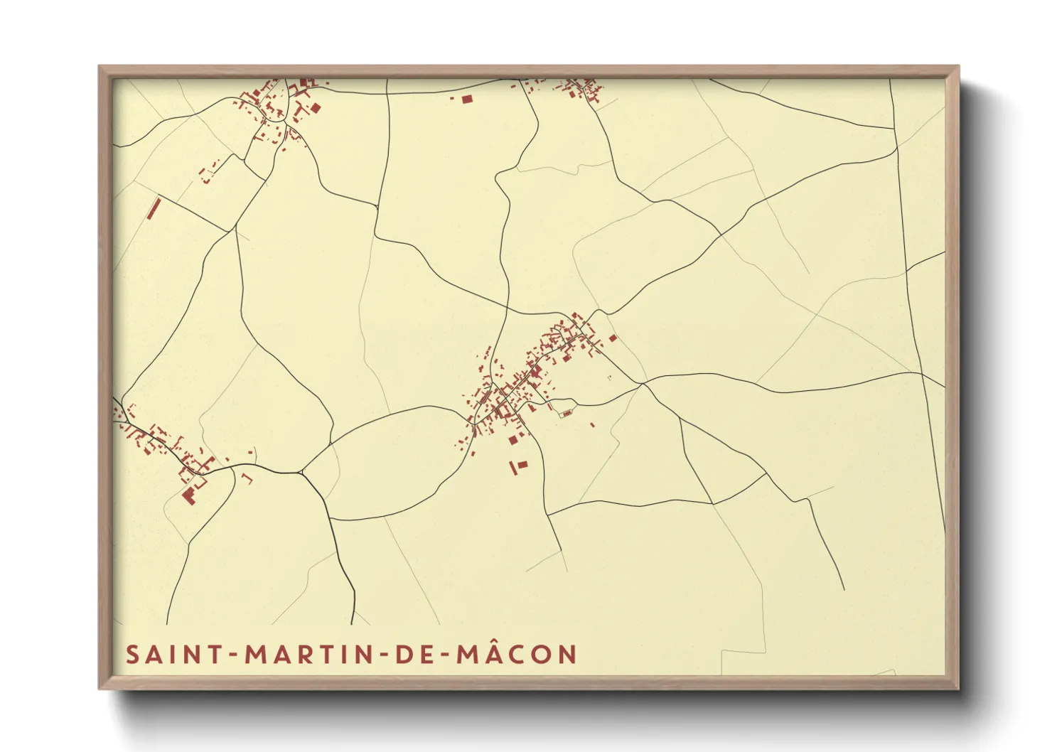 Une affiche de carte sur Saint-Martin-de-Mâcon