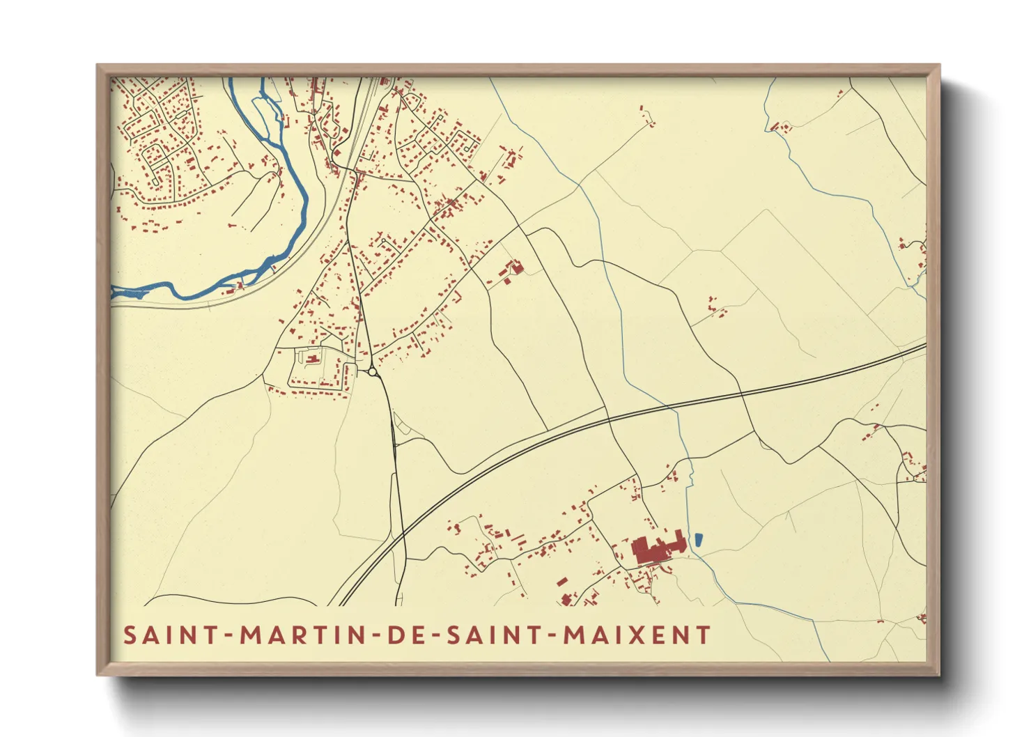Une affiche de carte sur Saint-Martin-de-Saint-Maixent