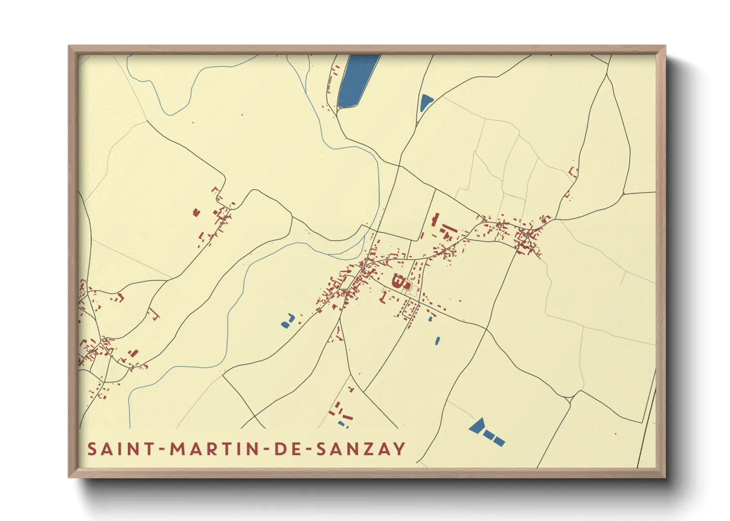 Une affiche de carte sur Saint-Martin-de-Sanzay
