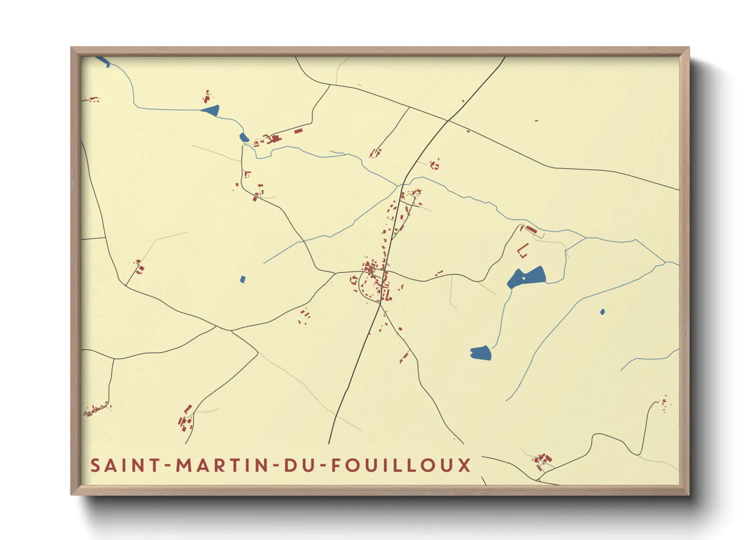 Une affiche de carte sur Saint-Martin-du-Fouilloux
