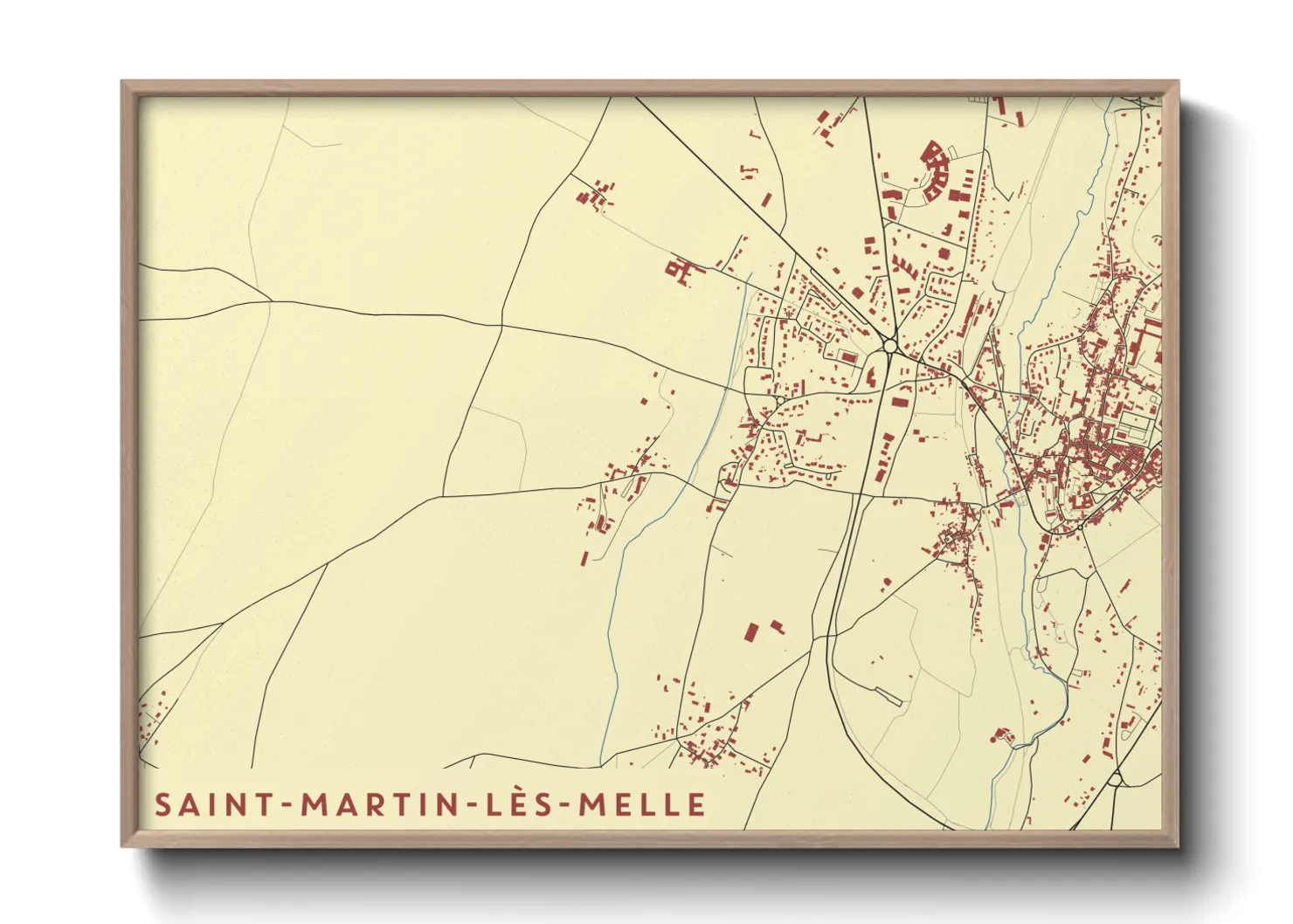 Une affiche de carte sur Saint-Martin-lès-Melle