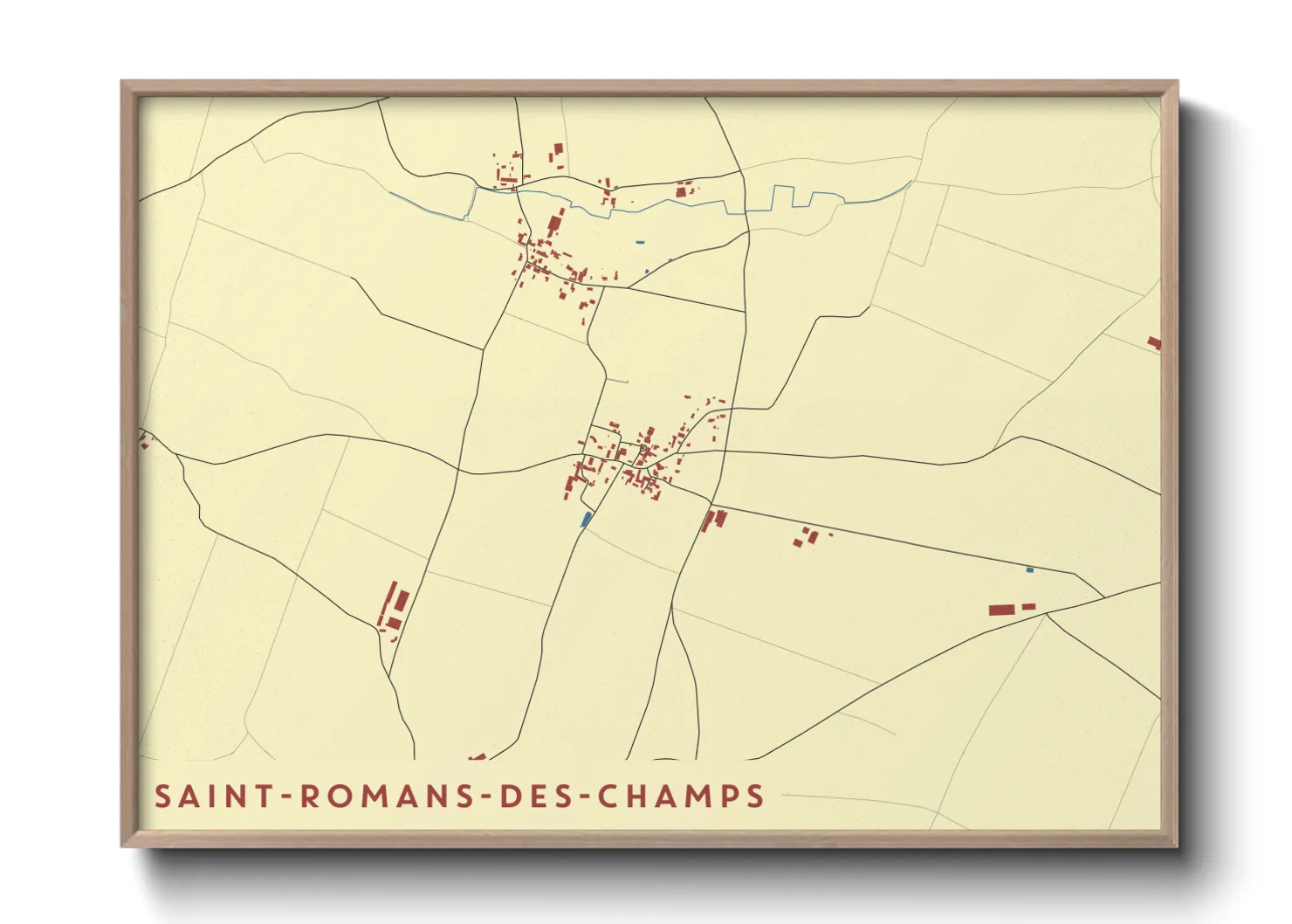 Une affiche de carte sur Saint-Romans-des-Champs