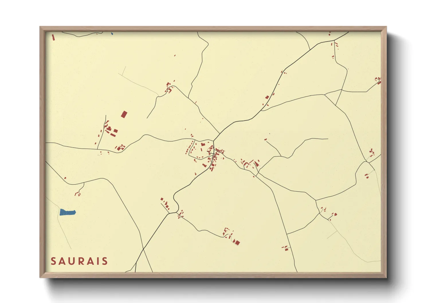 Une affiche de carte sur Saurais