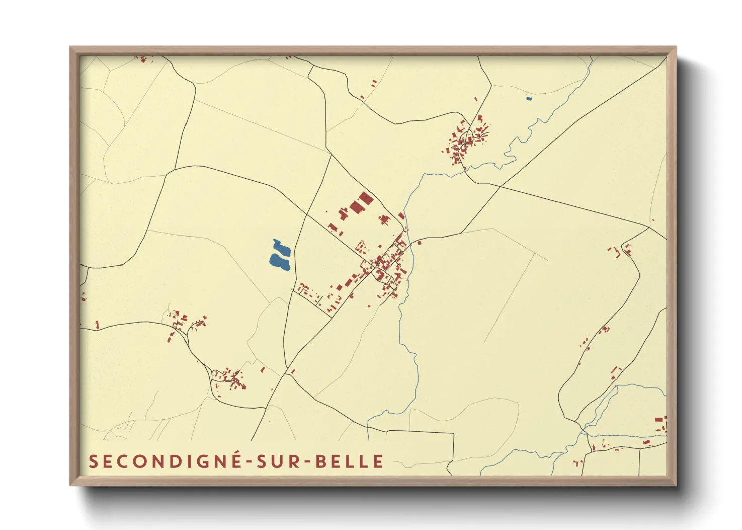 Une affiche de carte sur Secondigné-sur-Belle
