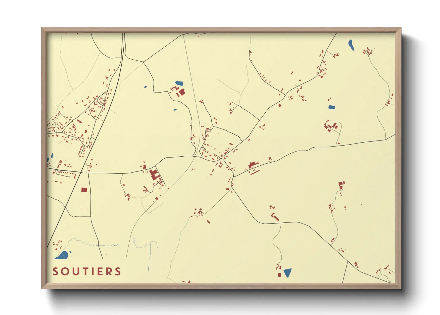 Une affiche de carte sur Soutiers