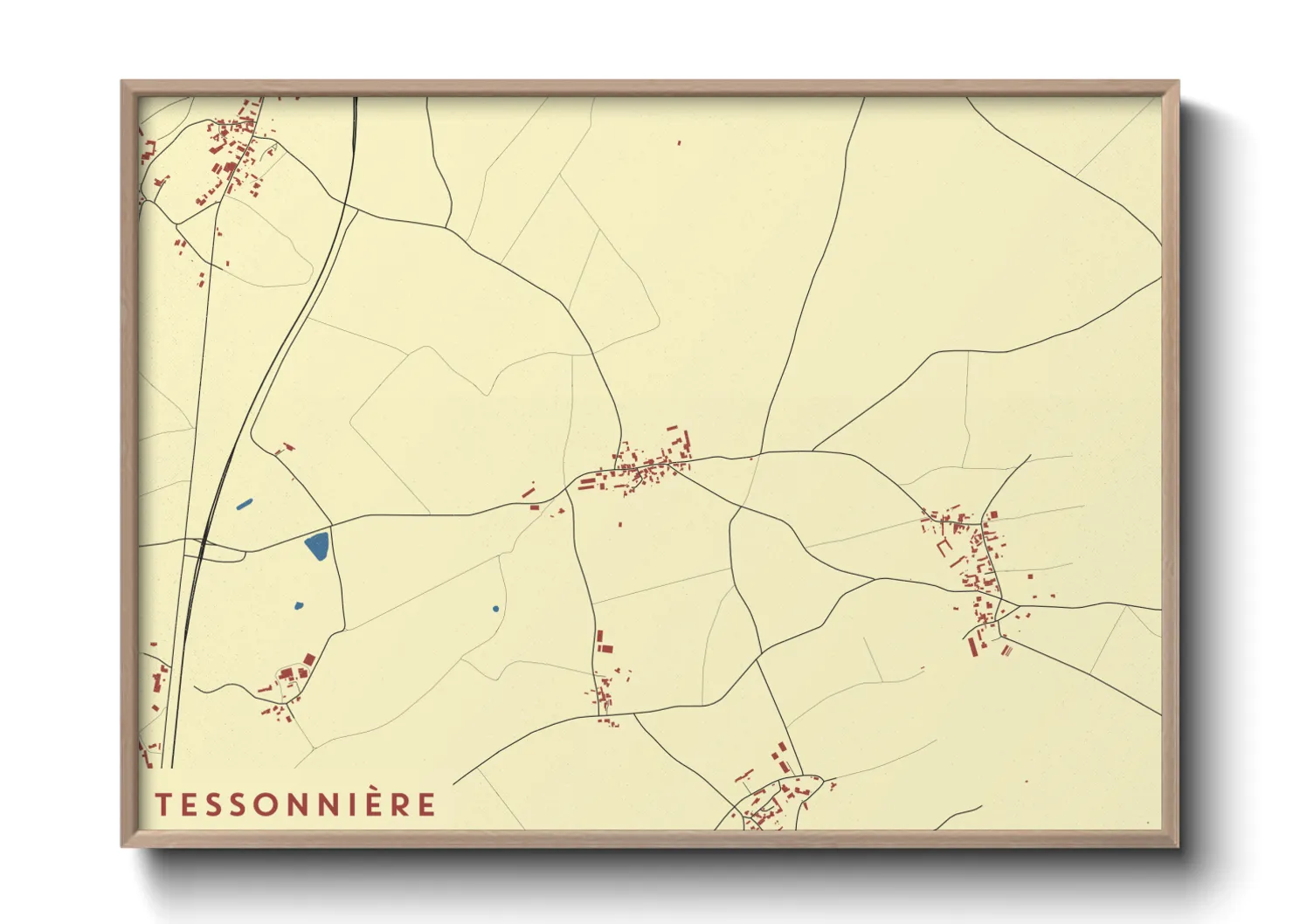 Une affiche de carte sur Tessonnière