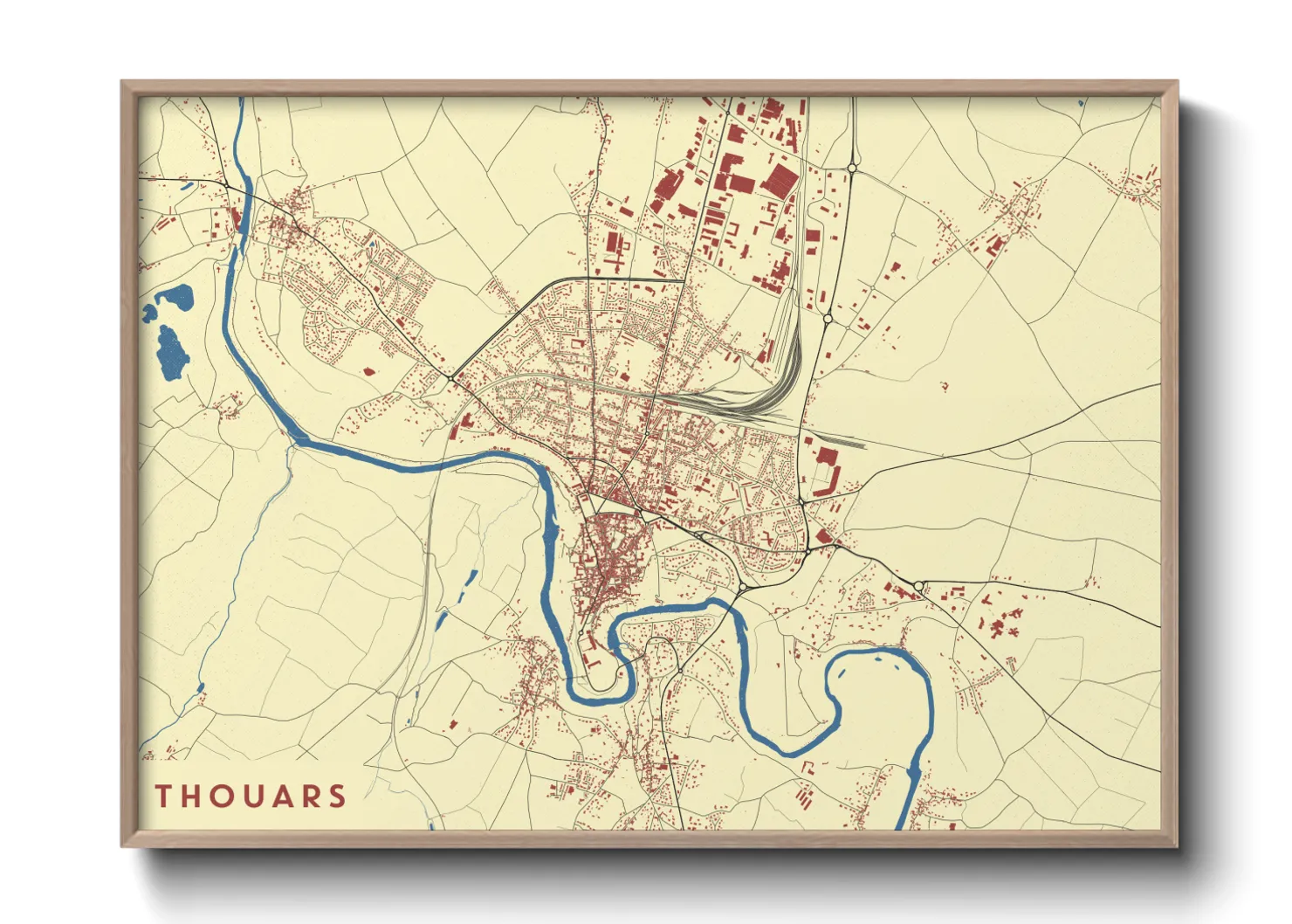 Une affiche de carte sur Thouars