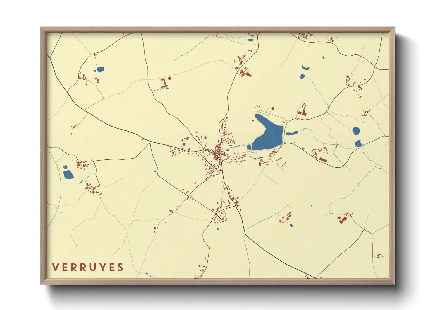 Une affiche de carte sur Verruyes