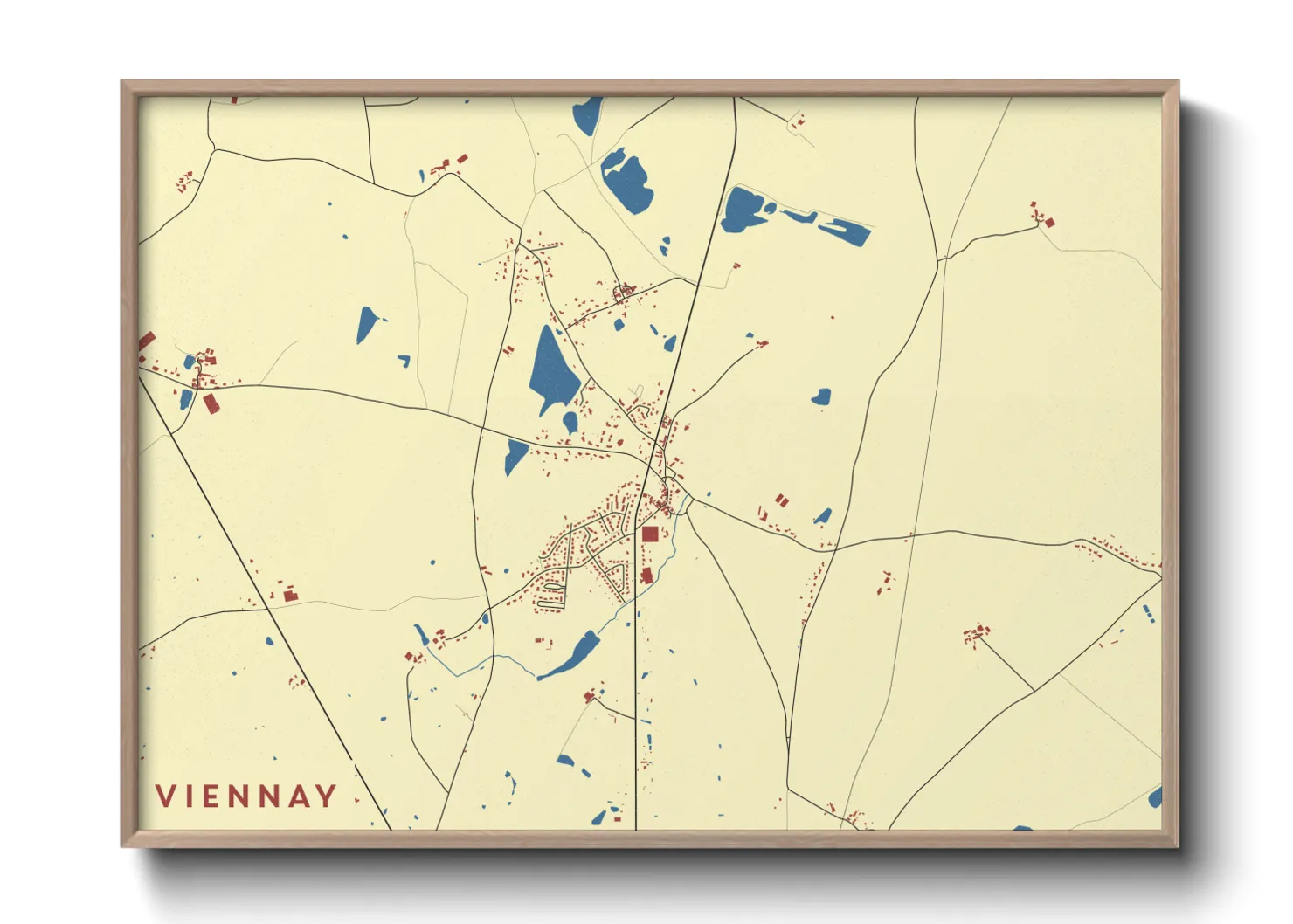 Une affiche de carte sur Viennay