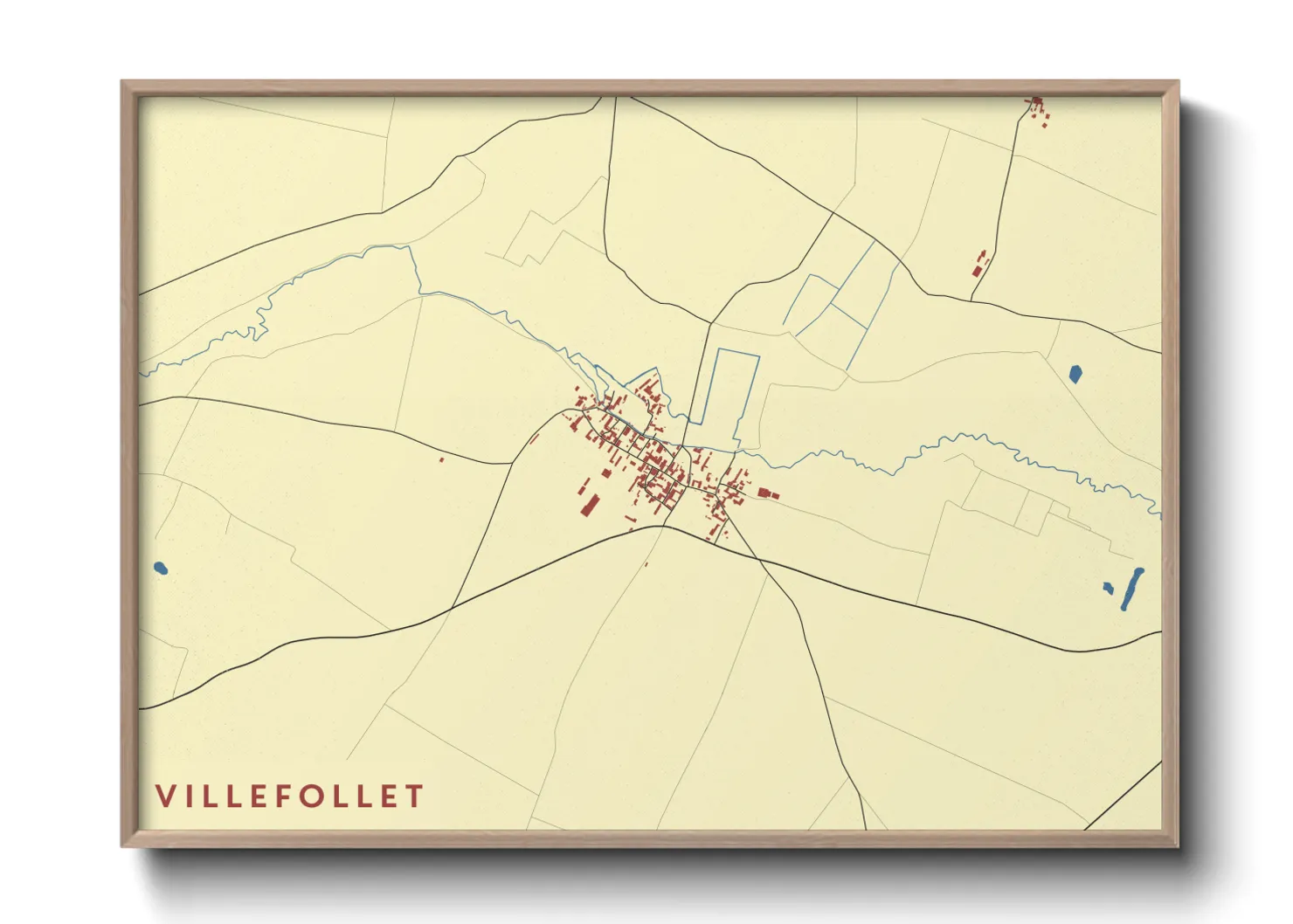 Une affiche de carte sur Villefollet