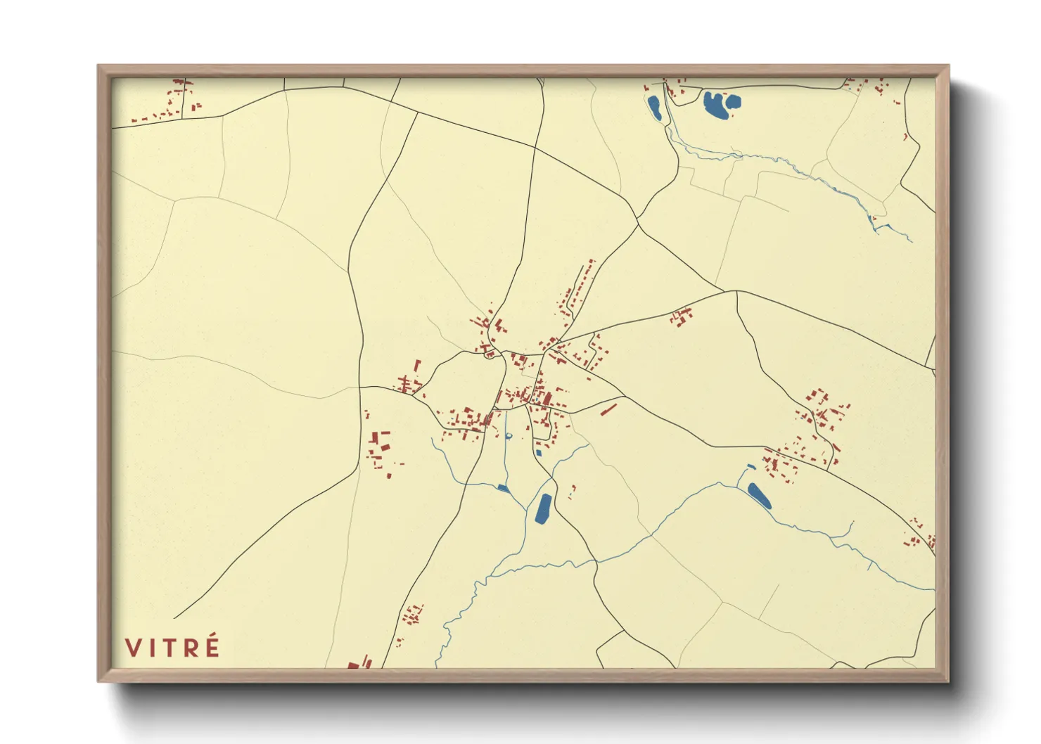 Une affiche de carte sur Vitré