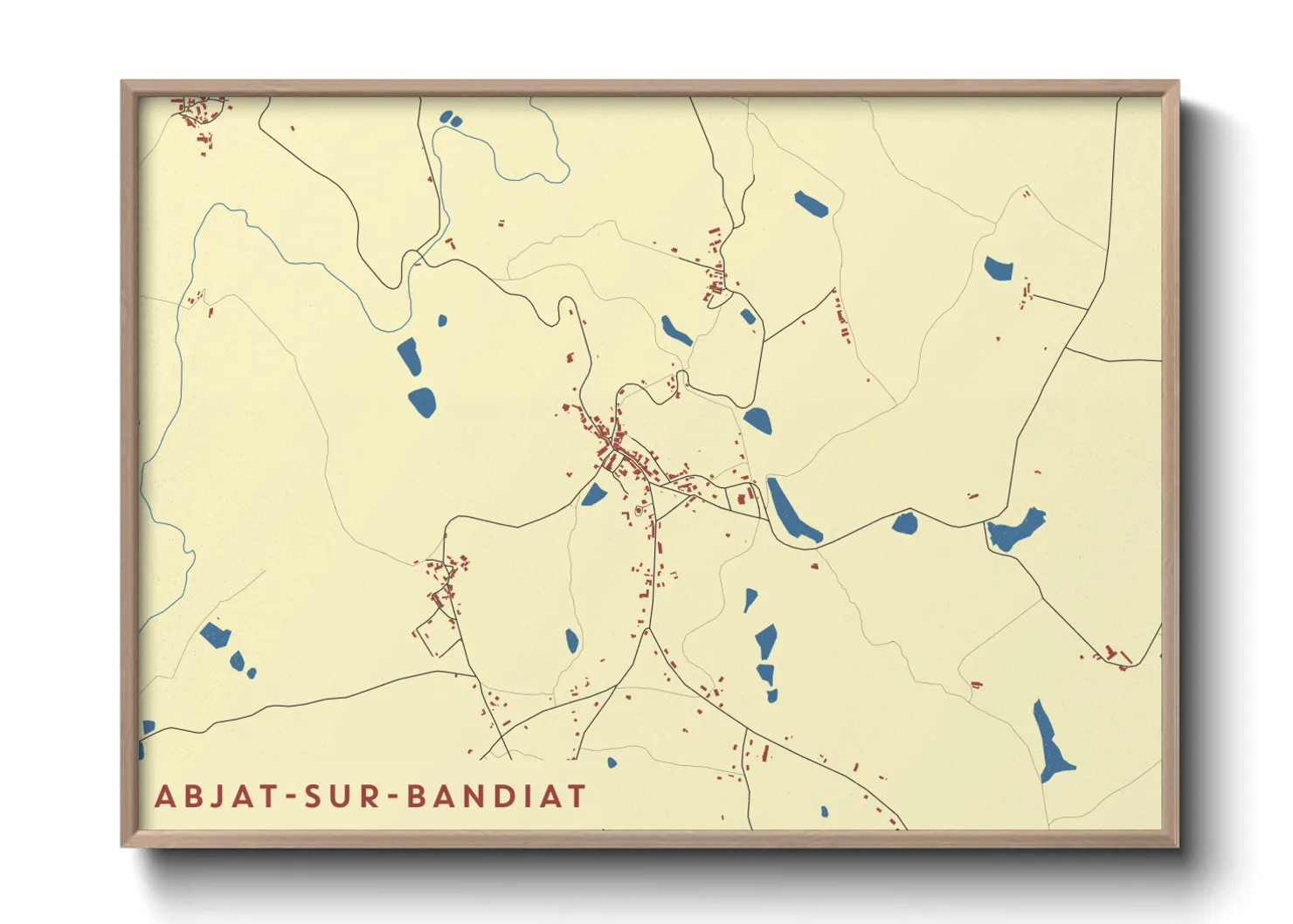 Une affiche de carte sur Abjat-sur-Bandiat