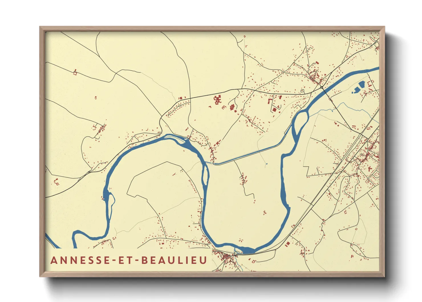 Une affiche de carte sur Annesse-et-Beaulieu