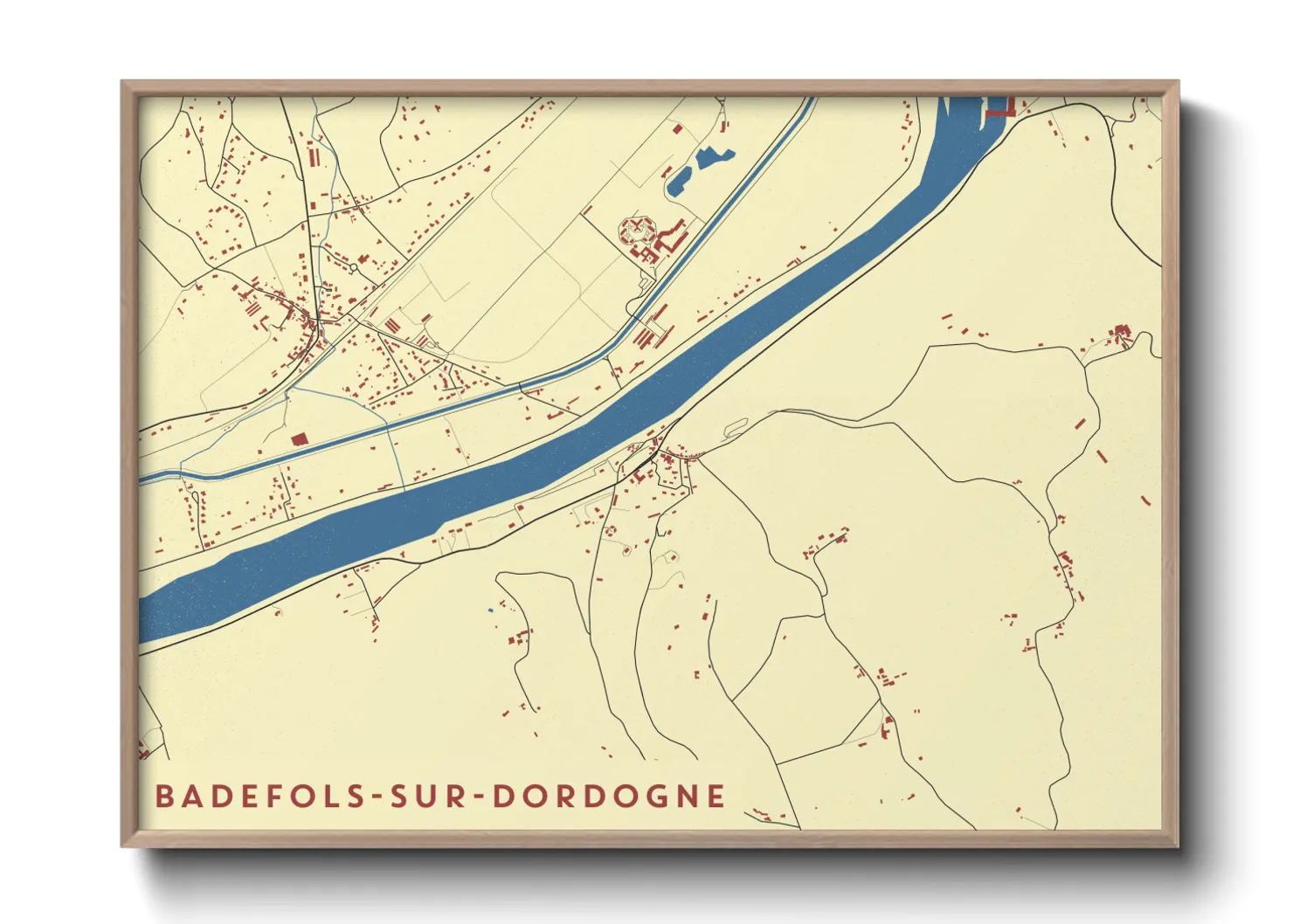 Une affiche de carte sur Badefols-sur-Dordogne