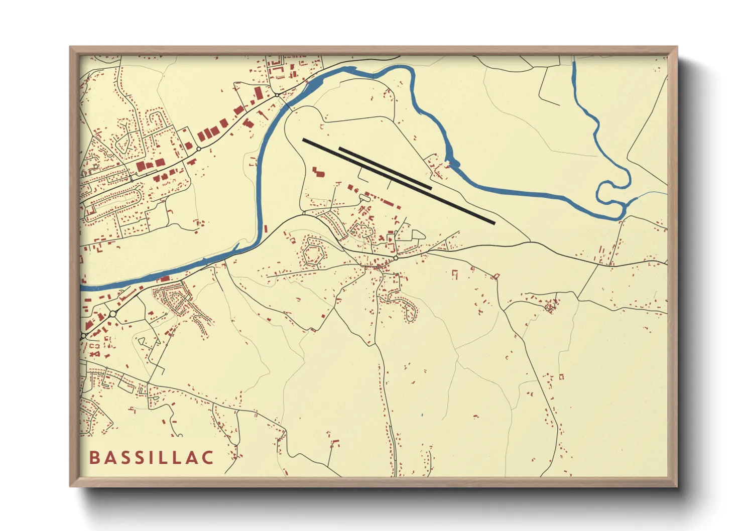 Une affiche de carte sur Bassillac