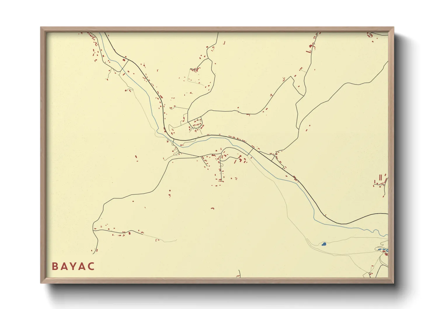 Une affiche de carte sur Bayac