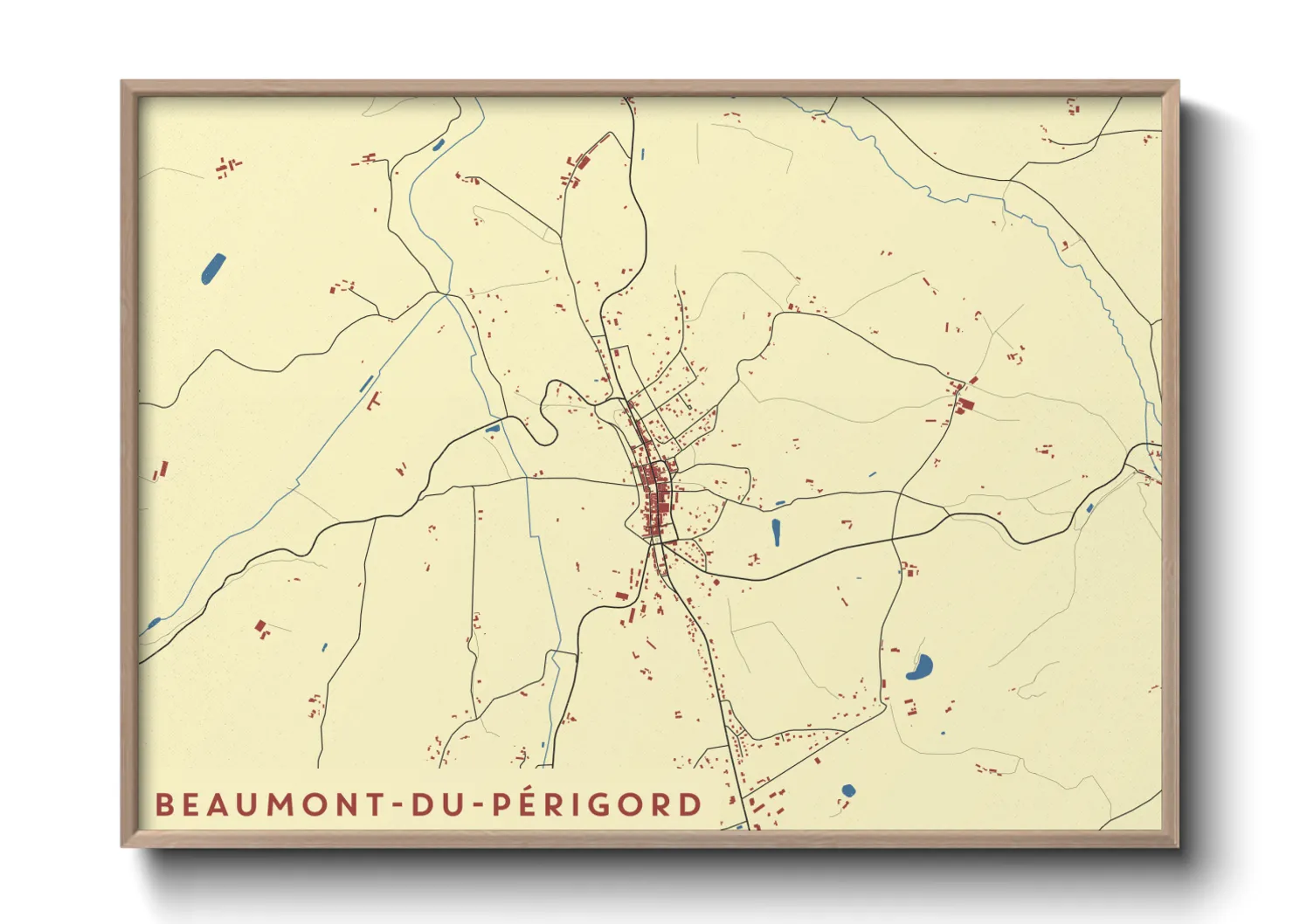 Une affiche de carte sur Beaumont-du-Périgord