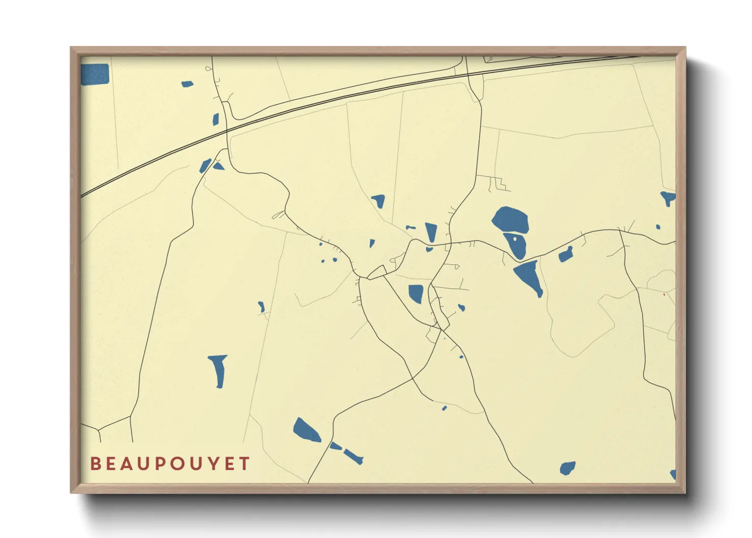 Une affiche de carte sur Beaupouyet