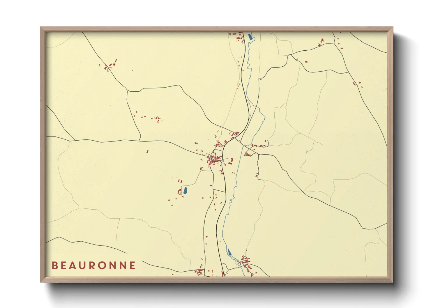 Une affiche de carte sur Beauronne
