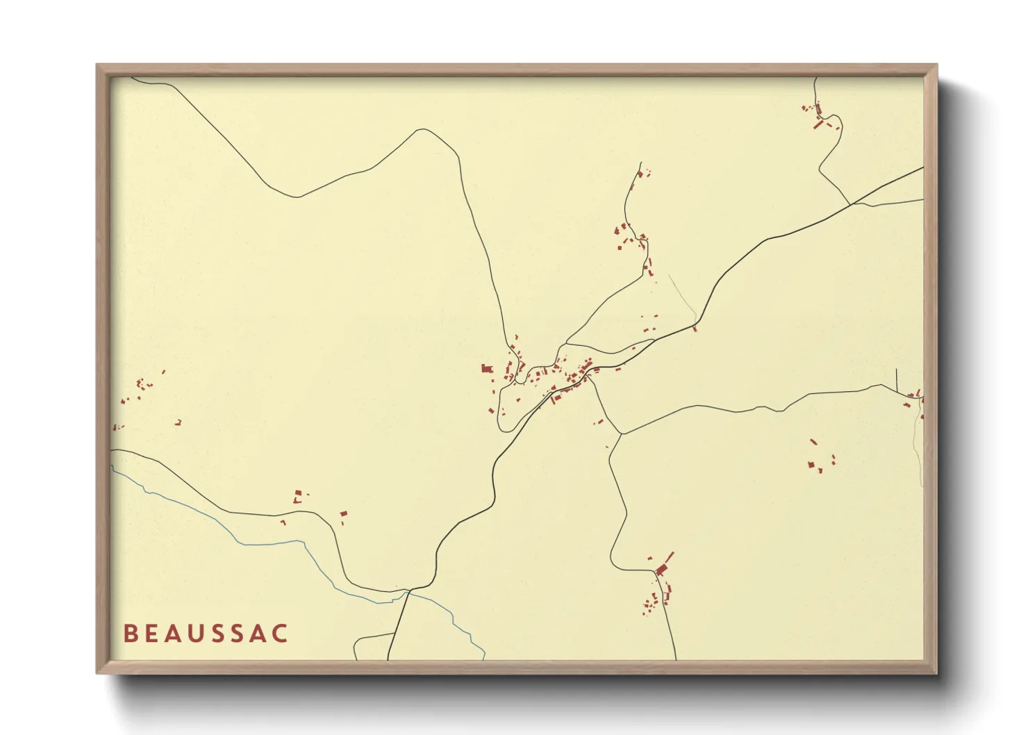 Une affiche de carte sur Beaussac