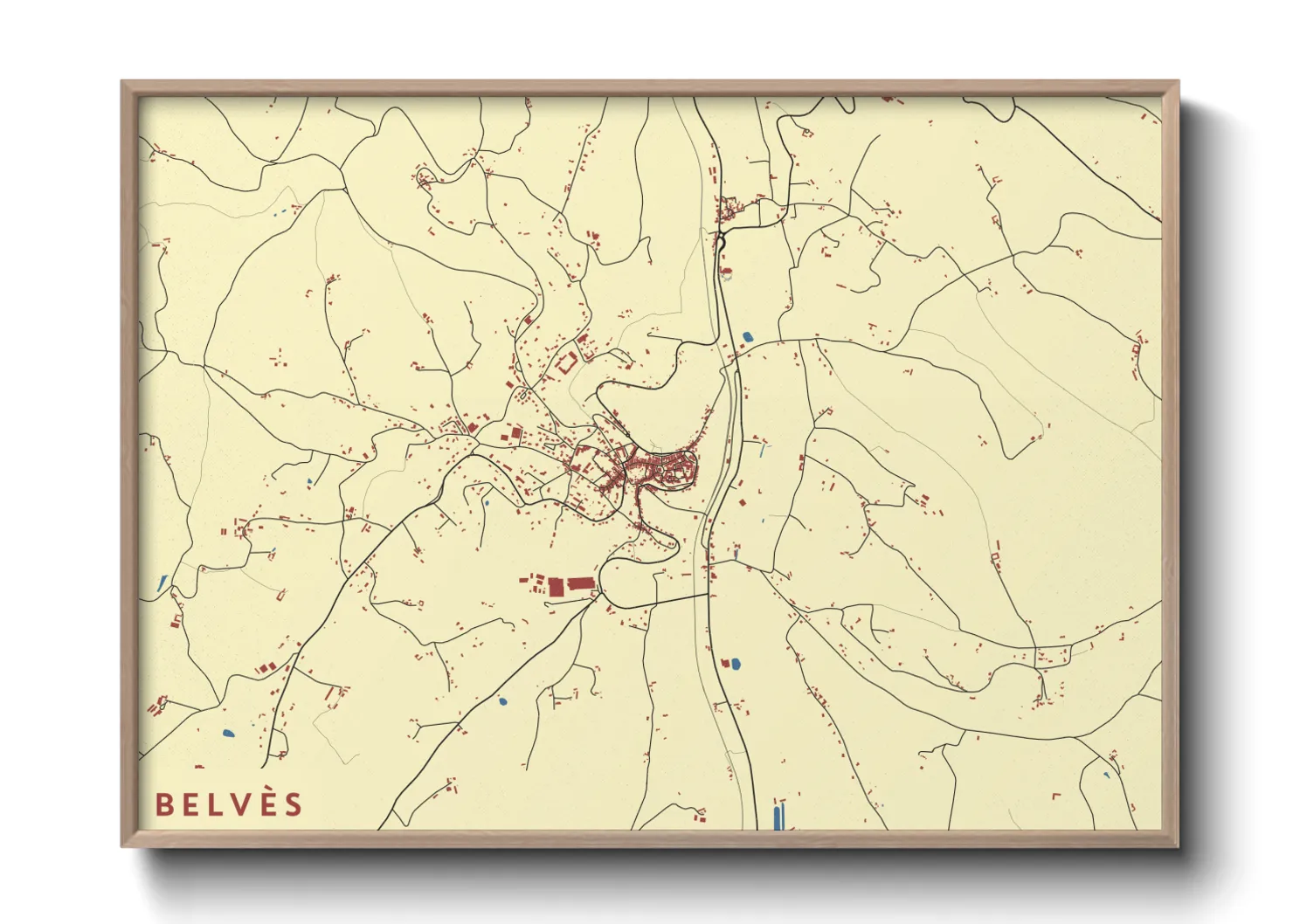 Une affiche de carte sur Belvès