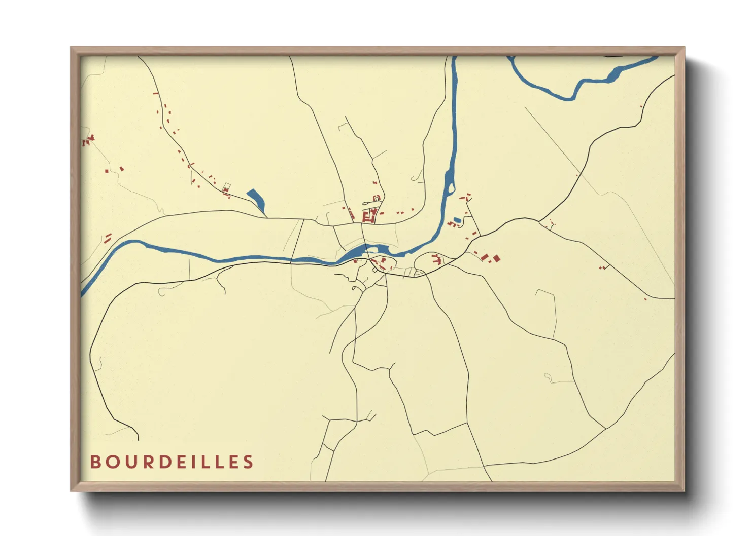 Une affiche de carte sur Bourdeilles