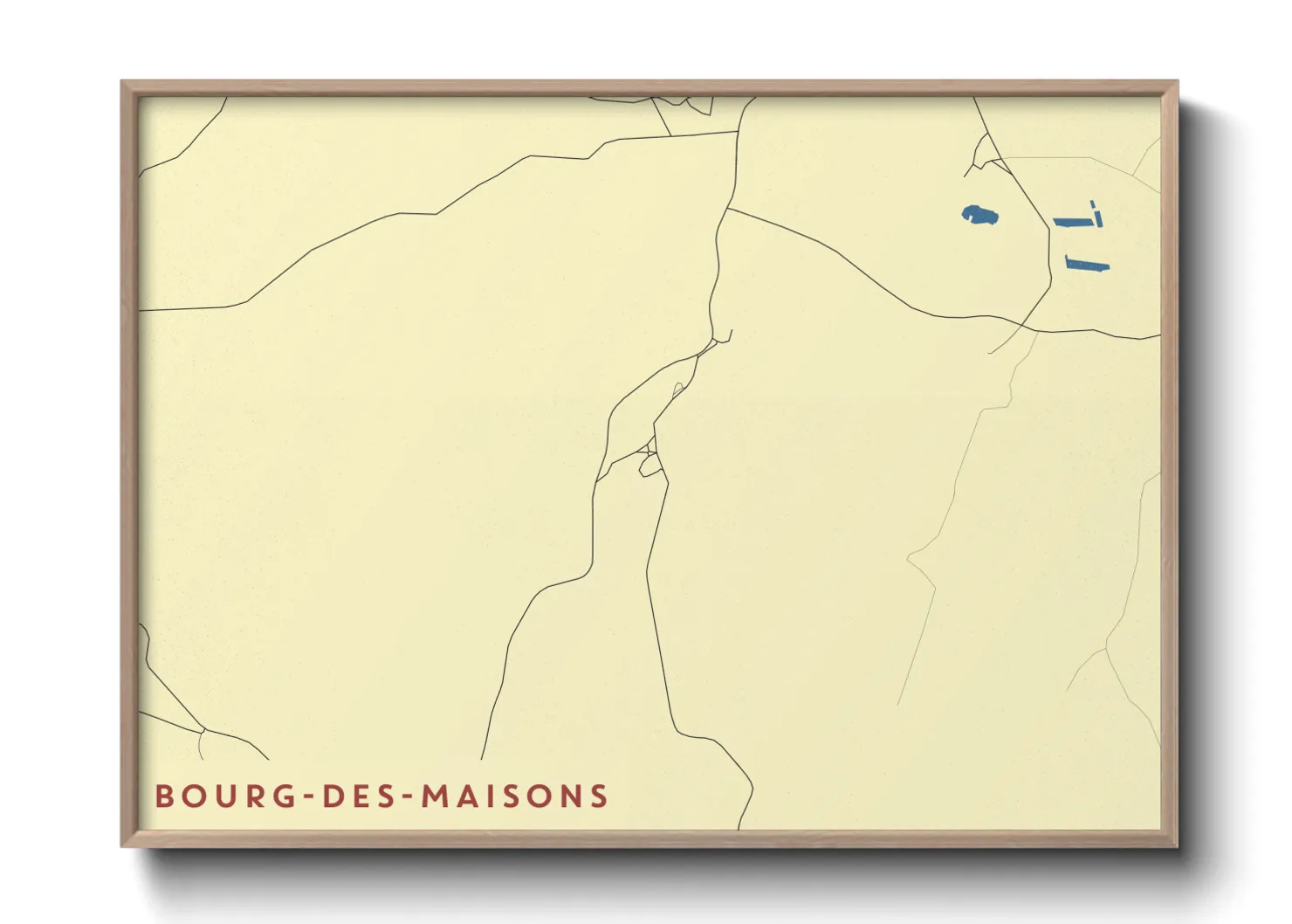 Une affiche de carte sur Bourg-des-Maisons