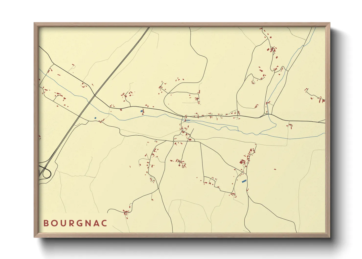 Une affiche de carte sur Bourgnac